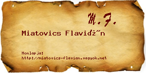 Miatovics Flavián névjegykártya
